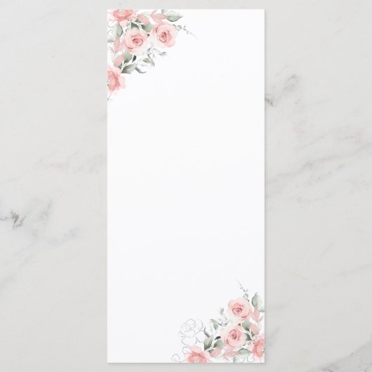 Blush Pink Ginger Jar Chinoiserie Baby shower Menu (Achterkant)