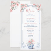 Blush Pink Ginger Jar Chinoiserie Baby shower Menu (Voorkant / Achterkant)