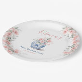 Blush Pink Ginger Jar Chinoiserie Baby shower Papieren Bordje (Gekanteld)