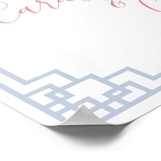 Blush Pink Ginger Jar Chinoiserie Kaarten en gesch Poster (Hoek)