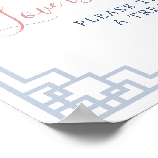 Blush Pink Ginger Jar Chinoiserie Liefde is Zoet Poster (Hoek)