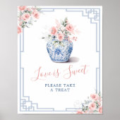 Blush Pink Ginger Jar Chinoiserie Liefde is Zoet Poster (Voorkant)