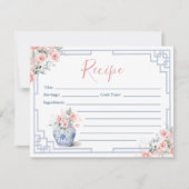 Blush Pink Ginger Jar Chinoiserie Recept Kaart (Voorkant)