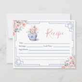 Blush Pink Ginger Jar Chinoiserie Recept Kaart (Voorkant)