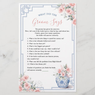 Blush Pink Ginger Jar Chinoiserie Wat bruidegom ze