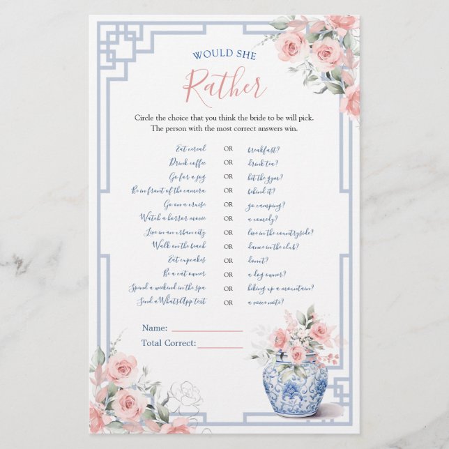 Blush Pink Ginger Jar Chinoiserie zou ze liever (Voorkant)