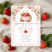 Blush Pink Gingham Berry verliefd op Vrijgezellenf Kaart