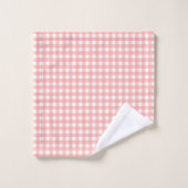 Blush Pink Gingham Check Patroon Bad Handdoek (Wasdoekje)