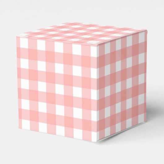 Blush Pink Gingham Check Patroon Bedankdoosjes (Voorkant Zijde)