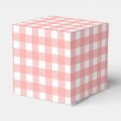 Blush Pink Gingham Check Patroon Bedankdoosjes (Achterkant)