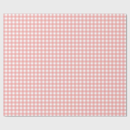 Blush Pink Gingham Check Patroon Cadeaupapier (Vlak)