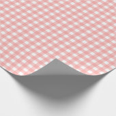 Blush Pink Gingham Check Patroon Cadeaupapier (Hoek)