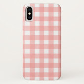 Blush Pink Gingham Check Patroon Case-Mate iPhone Case (Achterkant)