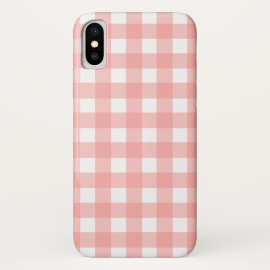 Blush Pink Gingham Check Patroon Case-Mate iPhone Case (Achterkant)