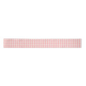 Blush Pink Gingham Check Patroon Satijnen Lint (Voorkant)