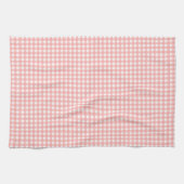 Blush Pink Gingham Check Patroon Theedoek (Horizontaal)