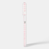 Blush Pink Gingham Floral Crest Monogram Case-Mate iPhone Case (Achterkant / Links)