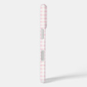 Blush Pink Gingham Floral Crest Monogram Case-Mate iPhone Case (Achterkant / Rechts)