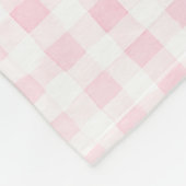 Blush Pink Gingham Floral Crest Monogram Fleece Deken (Hoek)