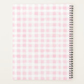 Blush Pink Gingham Floral Crest Monogram Planner (Achterkant)