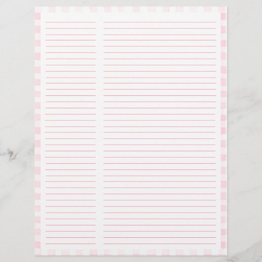 Blush Pink Gingham Floral Crest Monogram Recept (Achterkant)