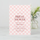 Blush Pink Gingham | Lente picknick Vrijgezellenfe Kaart (Staand voorkant)