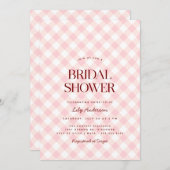 Blush Pink Gingham | Lente picknick Vrijgezellenfe Kaart (Voorkant / Achterkant)