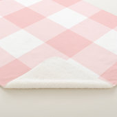 Blush Pink Gingham Pattern Sherpa Deken (3/4)