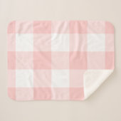 Blush Pink Gingham Pattern Sherpa Deken (Voorkant (horizontaal))