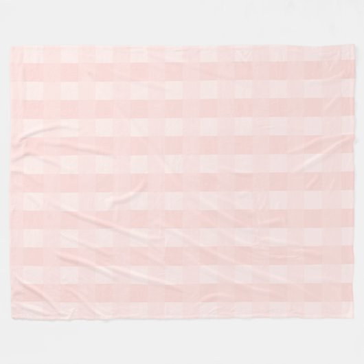 Blush Pink Gingham Pset Pattern Fleece Blanket (Voorkant (Horizontaal))