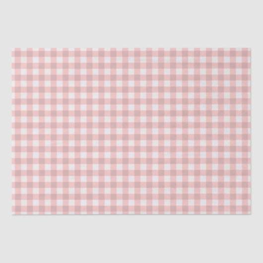 Blush Pink Gingham Tissuepapier (Voorkant)