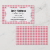 Blush Pink Gingham Visitekaartje (Voorkant / Achterkant)