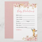 Blush Pink Giraffe Baby shower Baby voorspellingen (Voorkant / Achterkant)