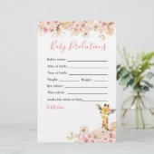 Blush Pink Giraffe Baby shower Baby voorspellingen (Staand voorkant)