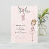 Blush Pink Girl Ballet Overweging Kaart (Staand voorkant)