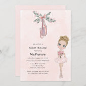 Blush Pink Girl Ballet Overweging Kaart (Voorkant / Achterkant)