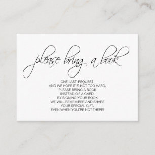 Blush Pink Girl Breng een boek Baby shower Inserts Informatiekaartje