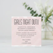 Blush Pink Girls Night Out Uitnodiging (Staand voorkant)