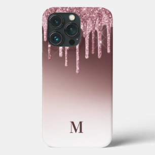 Blush Pink Girly Glitter Sparkle Monogram Case-Mate iPhone Case