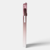 Blush Pink Girly Glitter Sparkle Monogram Case-Mate iPhone Case (Achterkant / Rechts)