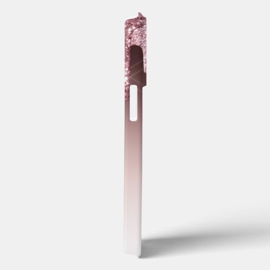 Blush Pink Girly Glitter Sparkle Monogram Case-Mate iPhone Case (Achterkant / Rechts)