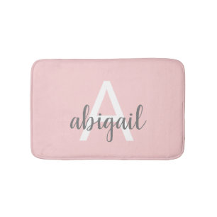 Blush Pink Girly Grey Badmat