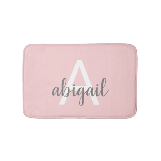 Blush Pink Girly Grey Badmat (Voorkant)