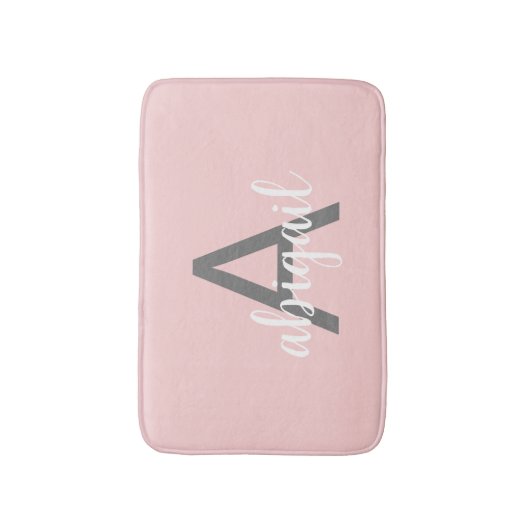 Blush Pink Girly Grey Badmat (Voorkant Verticaal)