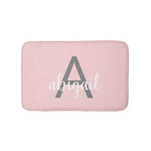 Blush Pink Girly Grey Badmat