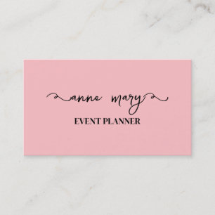 Blush Pink Girly Kalligrafie Trendy Event Planner Visitekaartje