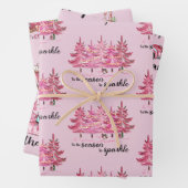 Blush Pink Girly Kerstmis Inpakpapier Vel (In situ)