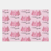 Blush Pink Girly Kerstmis Inpakpapier Vel (Voorkant)