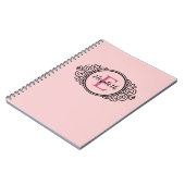 Blush Pink Girly Monogram Notitieboek (Linkerzijde)