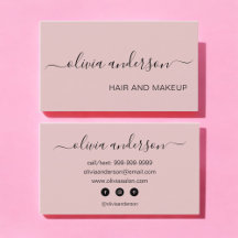 Blush Pink Girly Simple Hair Makeup Salon